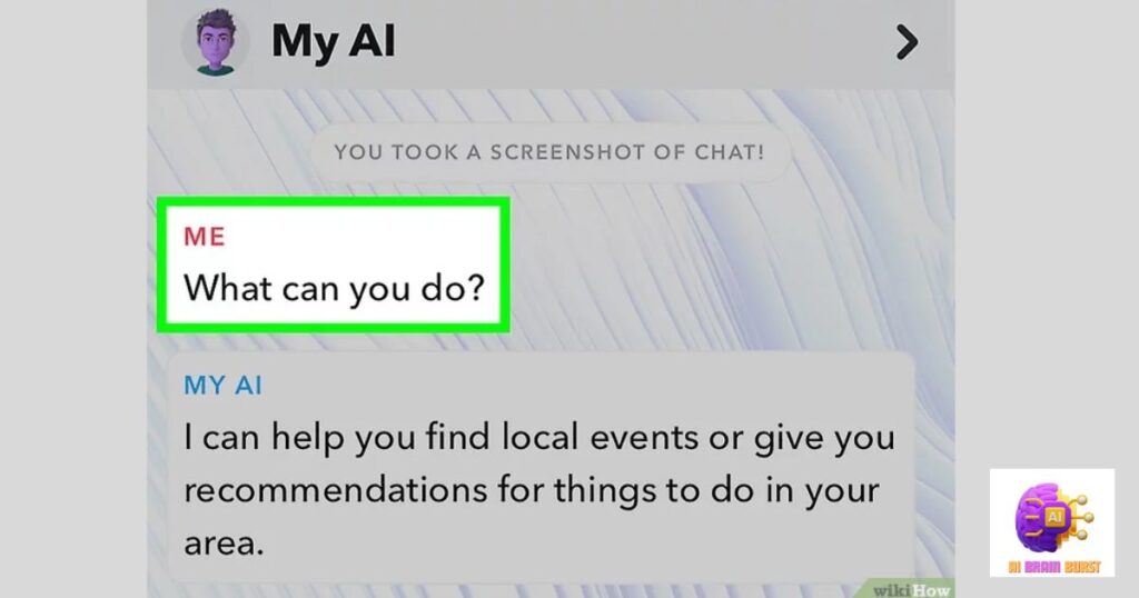 Tap the chat with My AI.